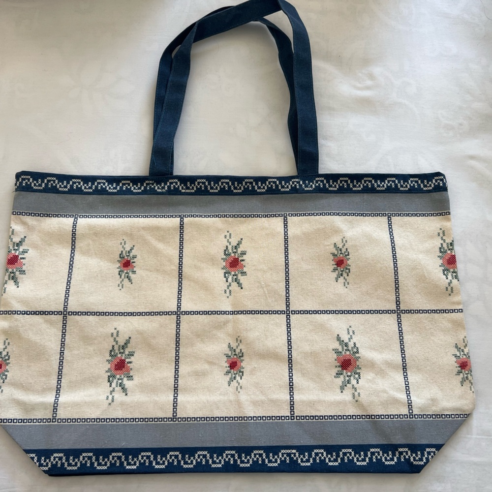 Sezane Floral Canvas Tote Bag